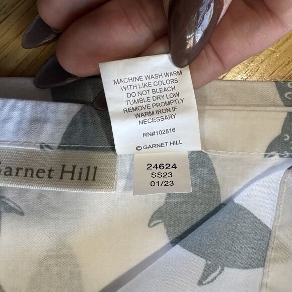 Garnet Hill Twin Flat Sheet & 2 Pillowcases Mini-Print Percale Blue Fish Set EUC - Picture 9 of 11